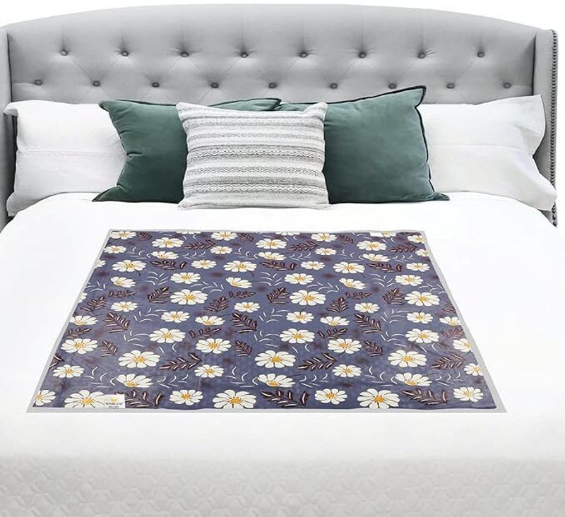 laysha handicraft Bed Server-Gry Flwr-01 Bed Server Flower(Fabric, Grey)
