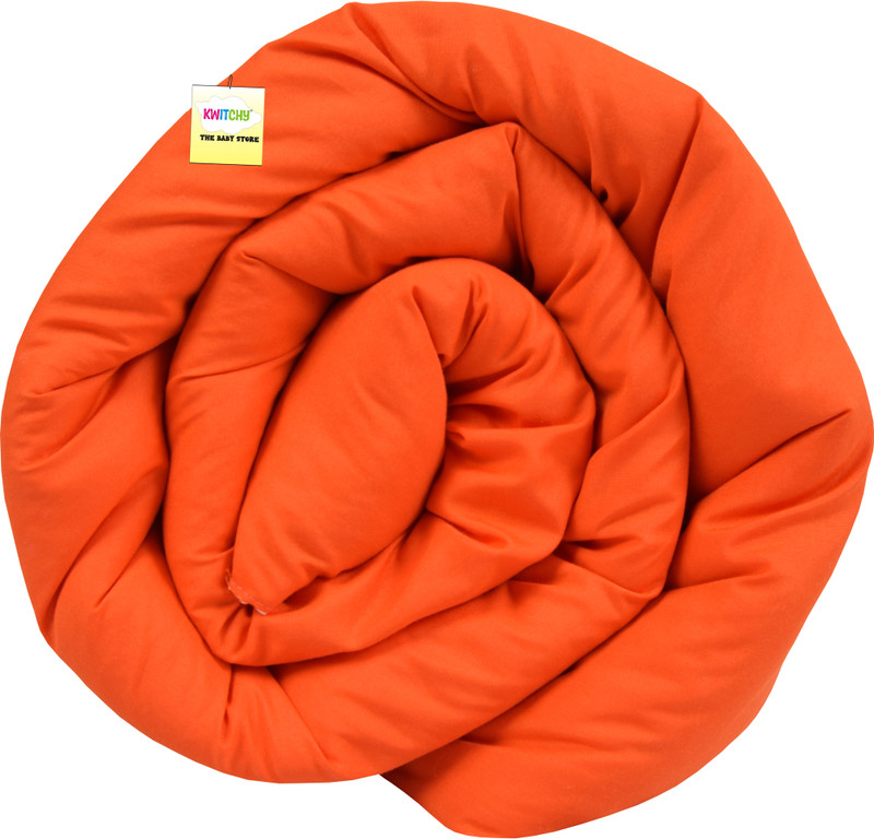 Kwitchy Toddlers & Kids Reversible Comforter Baby All Season Use Blanket AC Quilt standard Crib(Fabric, Orange, Cream)