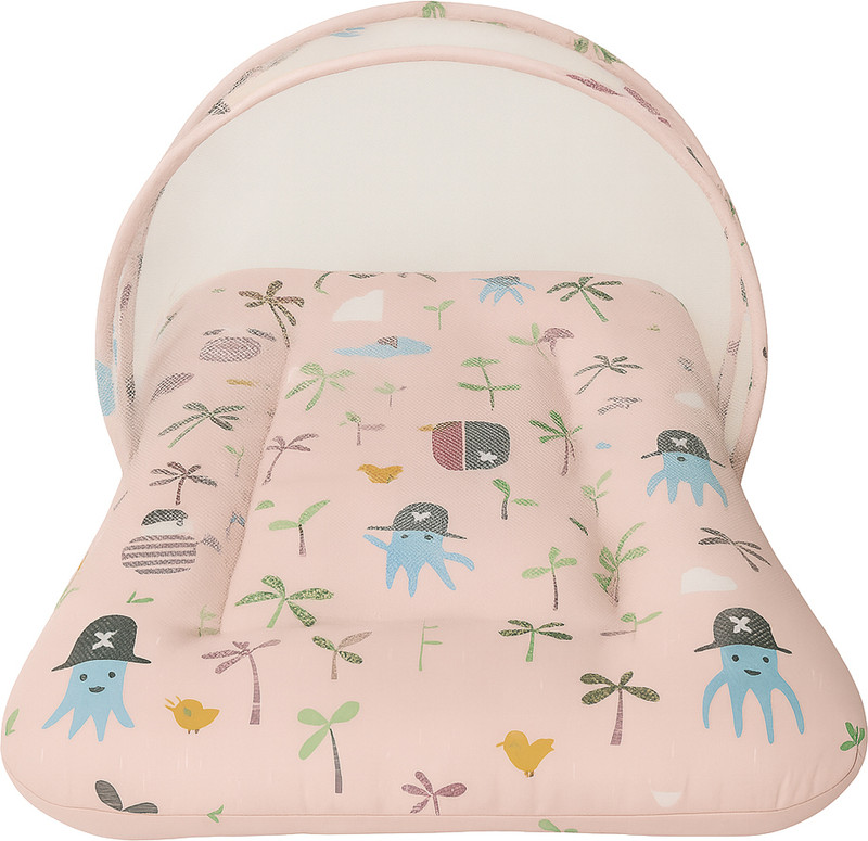 Baby Fly New Born Baby Foldable Mattress With Mosquito Net Standard Crib(Fabric, Pink)