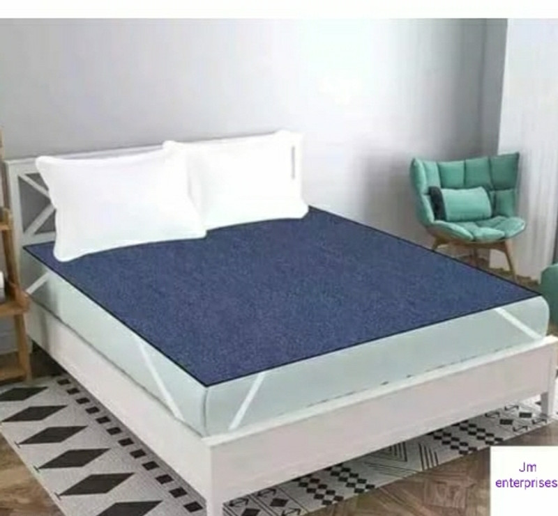STYLZI Bed matters protector-031-(72X75) Pvc solid(Plastic, Fabric, Blue)