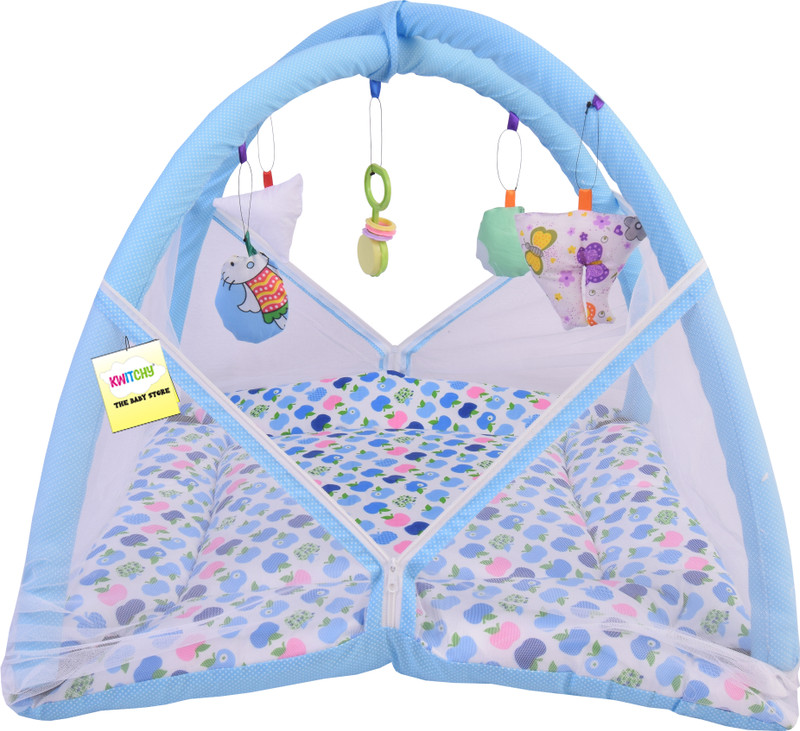 Kwitchy New Born Baby Care Essential Bedding Gift Set Combo standard Crib(Fabric, Blue)