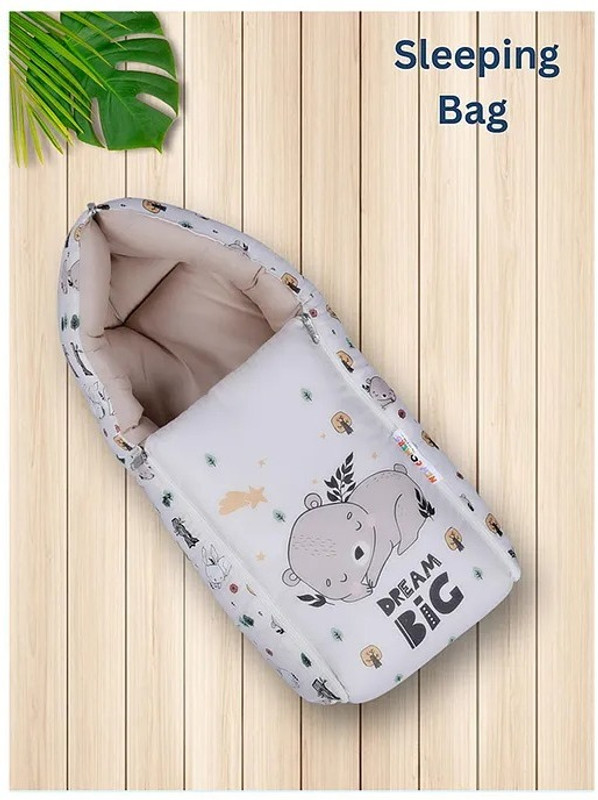 Vinayak Textile 3 in 1 Baby Bed, Sleeping Bag & Carry Nest, Cotton Baby Bedding for New Born Baby Sleeping bag Compatible with standard cot(Fabric, Light)
