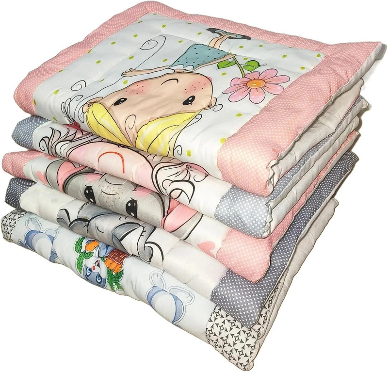 RUMPES New Born Baby Godadi Pack of 5 Combo Set - Soft Cotton Godadi | Baby Bed | Crib Sheet | Cartoon Mat|Baby Godadi|Bedding Set CARTOON(Fabric, Multicolor)