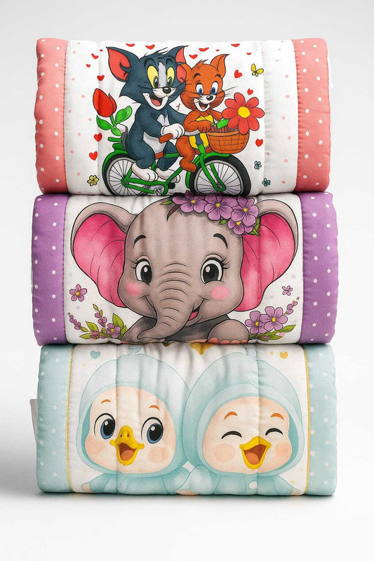 Zivora Kids BABY KIDS MATRESS AND CARTOON MAT OF DIJITAL PRINT(Fabric, Multicolor)