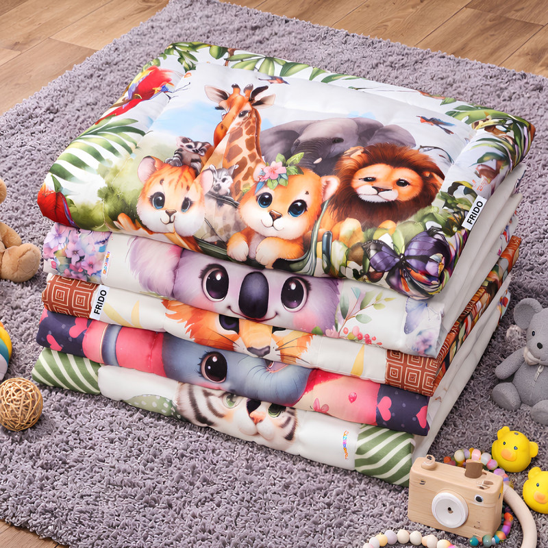 Royalty Retail And Export Godadi Set,Godari, Baby Bed, Cradle Bed, Baby Sleeping Mattress (Multicolor) Cotton Soft Baby Sleeping Mattress Pack Of 5 Set Design vary from Image(Fabric, Multicolor)