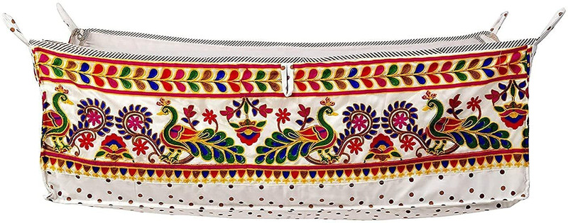 MEENA ENTERPRISES Handcrafted Baby Swing with Traditional Peacock Embroidery | Soft Cotton Jhoola Hammock Peacock(Fabric, Red, White)