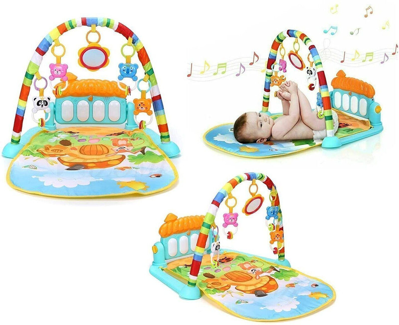 Shyam Techno 5 in 1 Baby Play Gym & Mat Toy for Babies Infant Newborn Baby Boy & Girl GYM Play Piano Light Musical Activity Fitness Rack gym For Toddler(Plastic, Multicolor)