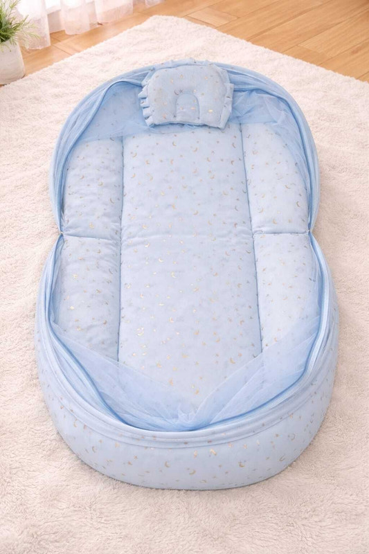 HI MOM Mosquito Net Sleeping Bag Mosquito Net(Fabric, Metal, Plastic, Blue)