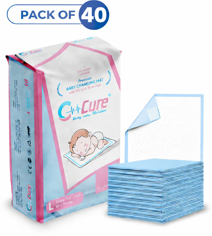 C-Cure Baby Underpad Diaper Changing Mats Baby Sleeping Mats Disposable soiled(Fabric, Blue 3)