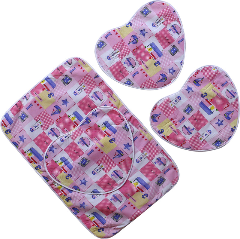 KUBER INDUSTRIES Soft Cotton Mattress Crib Sheet/Baby sleeping Sheet With 3 Petch for Baby24"x36" Baby Beds Boat Print(Fabric, Pink)