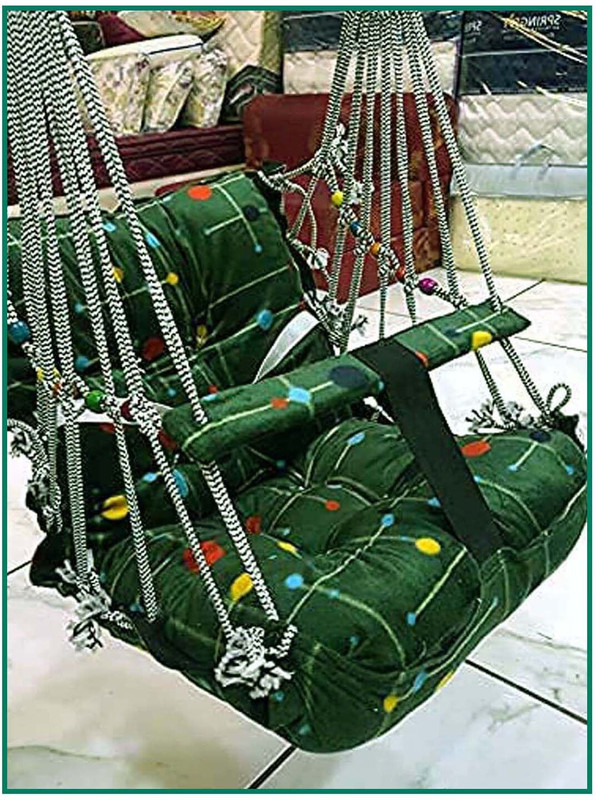 Yaksok ZONES Cotton Child Jhula for Baby Swing 1-3 Year indoor Swing For Kids Swing Kids baby MULTICOLOUR CRIB CADLE CRIB(Fabric, Multicolor)