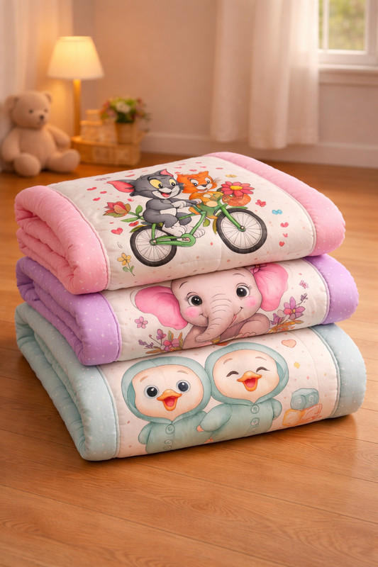 AAROVI Tom & Jerry, Elephant & Duck Print Baby godadi Baby Godadi Uniqe(Fabric, Multicolor)