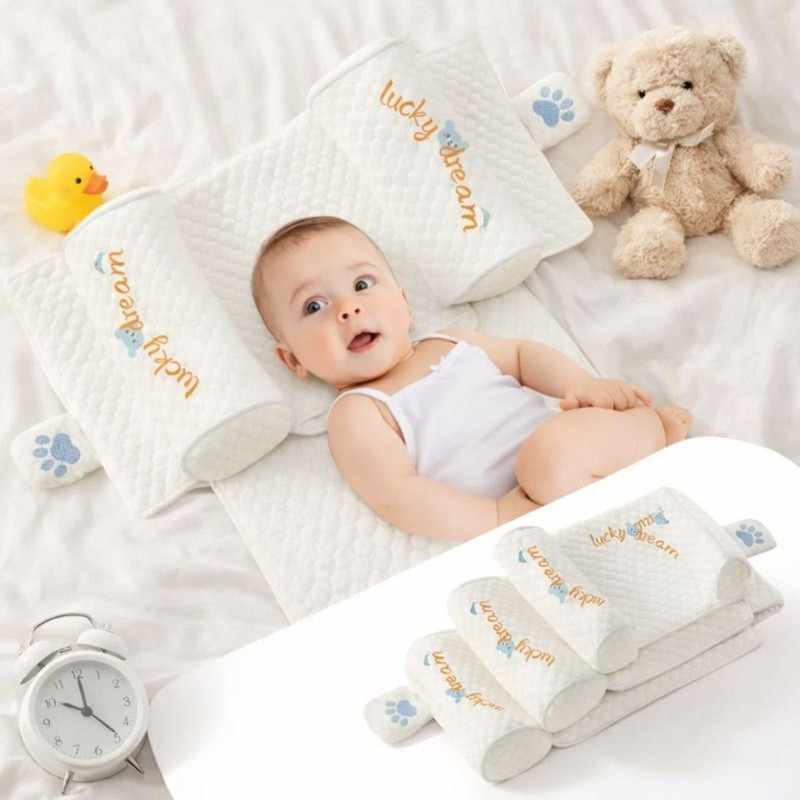 SWIREUK baby head shape pillow & baby pillow adjustable PILLOW H SHAPE(Fabric, White)