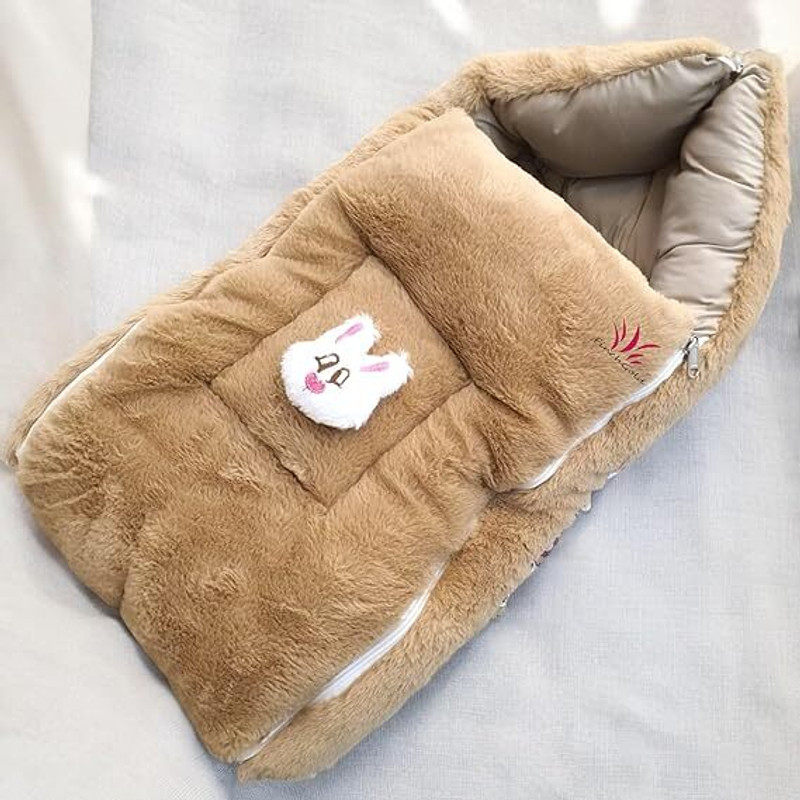 LIMRA Soft Fur Baby Sleeping Bag, 0-9 Months, Adjustable, Breathable (Brown) Sleeping Bag