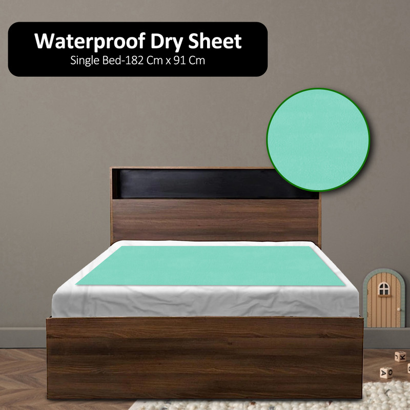 Oyo Baby Baby Bed Protector (Single Bed-( 72" X 36") Rectangle Rectangle(Fabric, Sea Green)