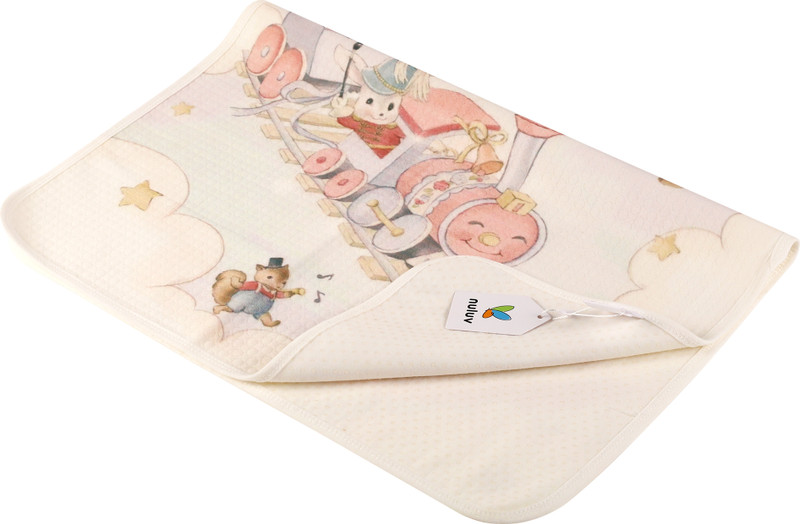 Nuluv Organic Cotton Baby Dry Sheet, Waterproof Standard NA(Fabric, multi on off white base)