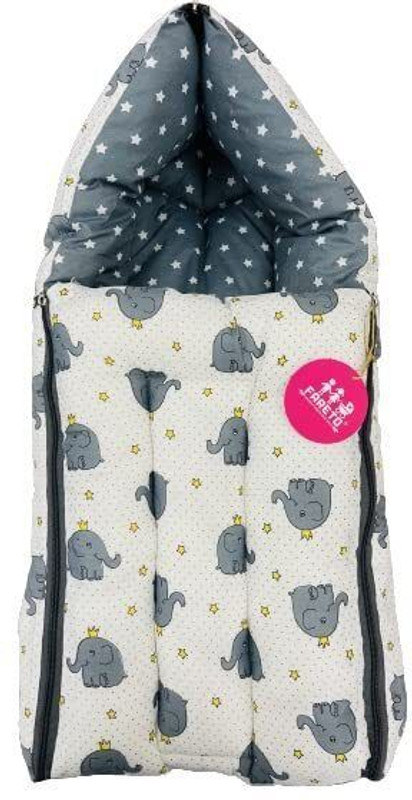 Fareto Baby Bed, Sleeping Bag & Carry Nest, Cotton Baby Bedding for New Born standard crib(Fabric, Grey)