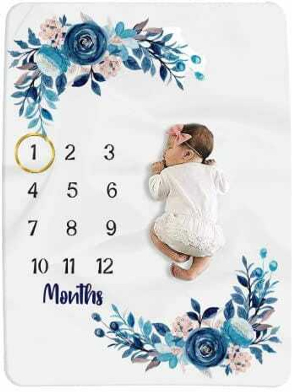 GRISHU COLLECTION BLUE FLOWER PRINT PRINTED(Fabric, Blue)
