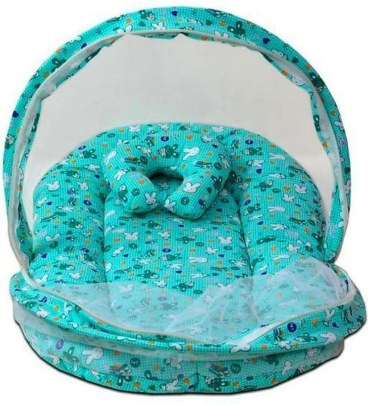 PCT Baby Bedding Set with Protective Mosquito net Blue Standard Crib(Fabric, Blue)