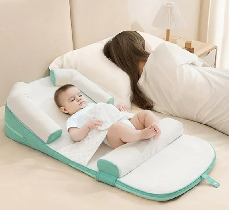 SUICUNE Baby Feeding Support Pillow, Anti Reflux Newborn Pillow Baby Feeding Support Pillow adjustable(Fabric, Green)