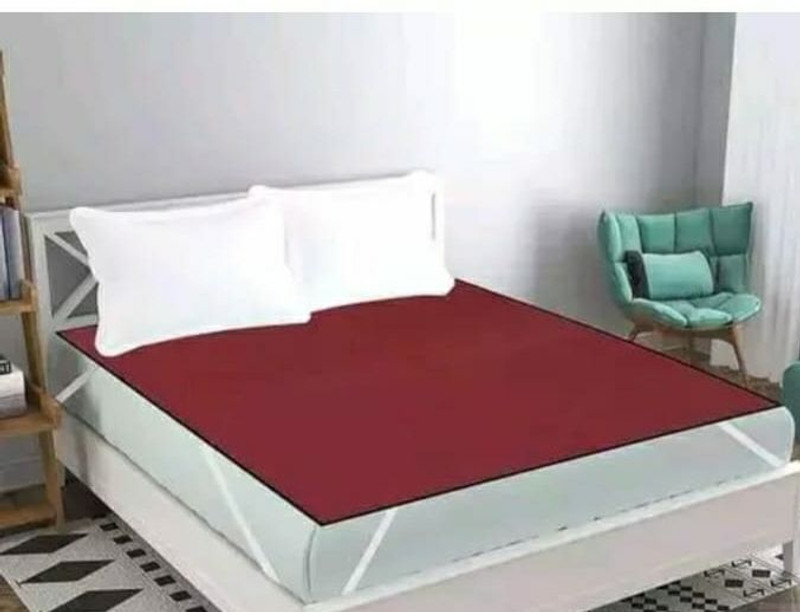 STYLZI Bed matters protector-029-(72X75) pvc solid(Plastic, Red)