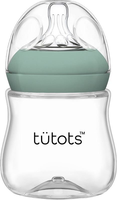 tutots Comfort Anti-Colic Wide Neck BPA Free Baby Feeding Bottle with Spiral Nipple - 150 ml(Sage Green)