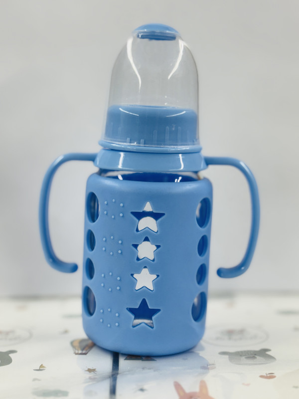 Lal Quar Feeding Bottle With Silicone - 150 ml(Blue)