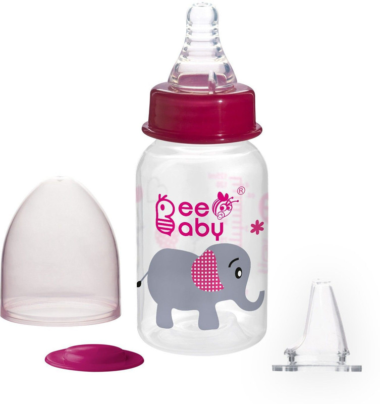 Beebaby Advance Plus Slim Neck Anti-Colic Feeding Bottle to Sippy Bottle Starter Kit with Extra Silicone Sippy Spout - 125 ML Pink - 125(Pink)