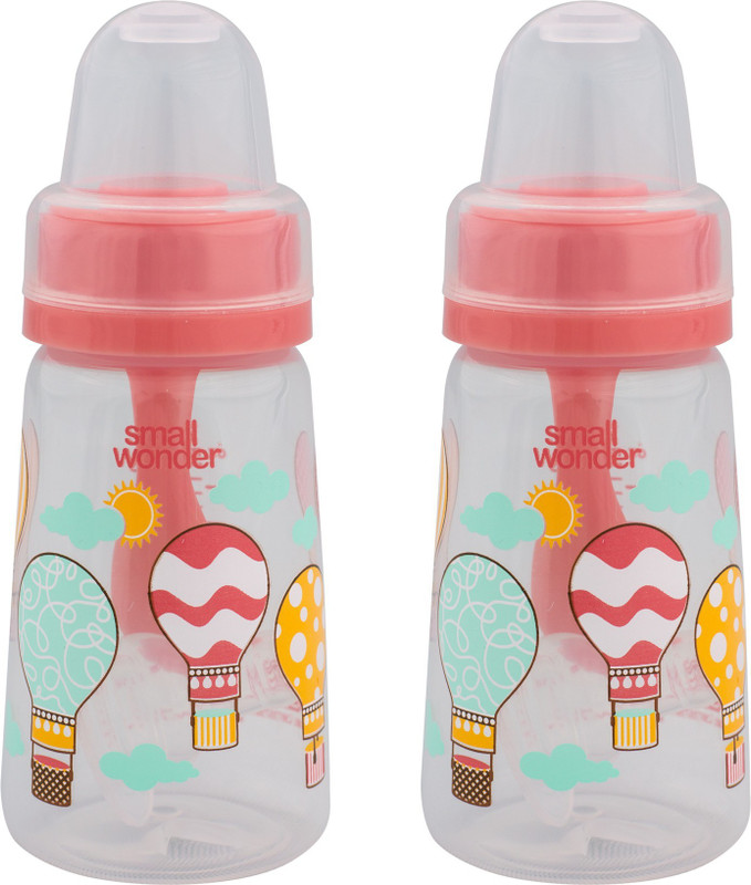 Small Wonder Feeding Bottle 125 ml PP Natural Bottle_Pink_Pack of 2 - 125 ml(Pink)