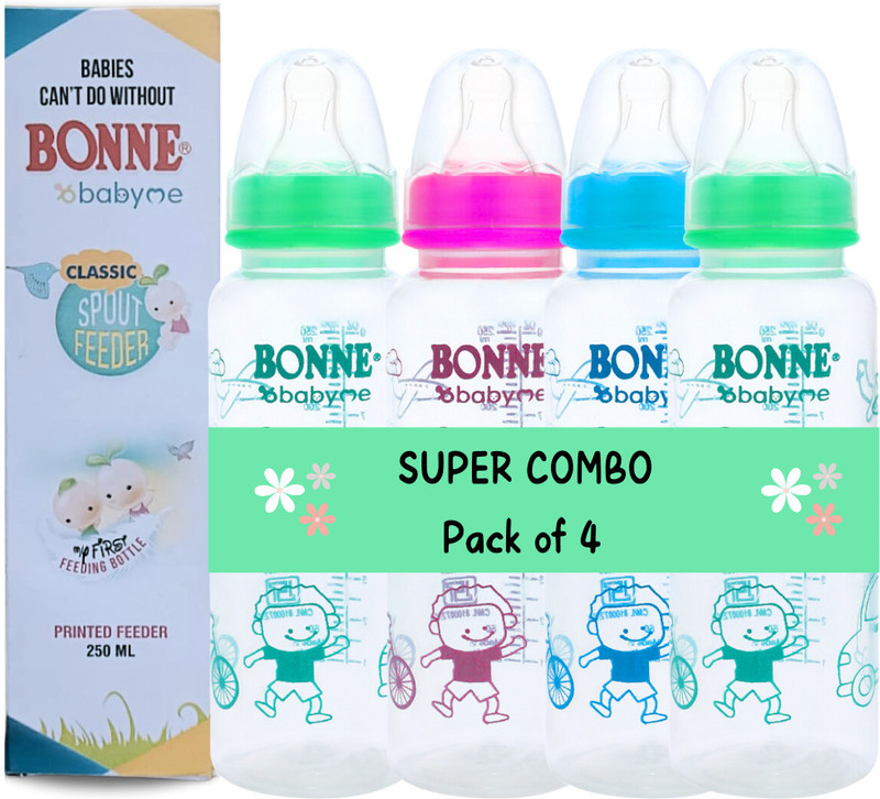 Babyme Anti-colic Classic Printed feeding bottle for baby/newborn/Infant, BPA free - 250 ml(Multicolor)