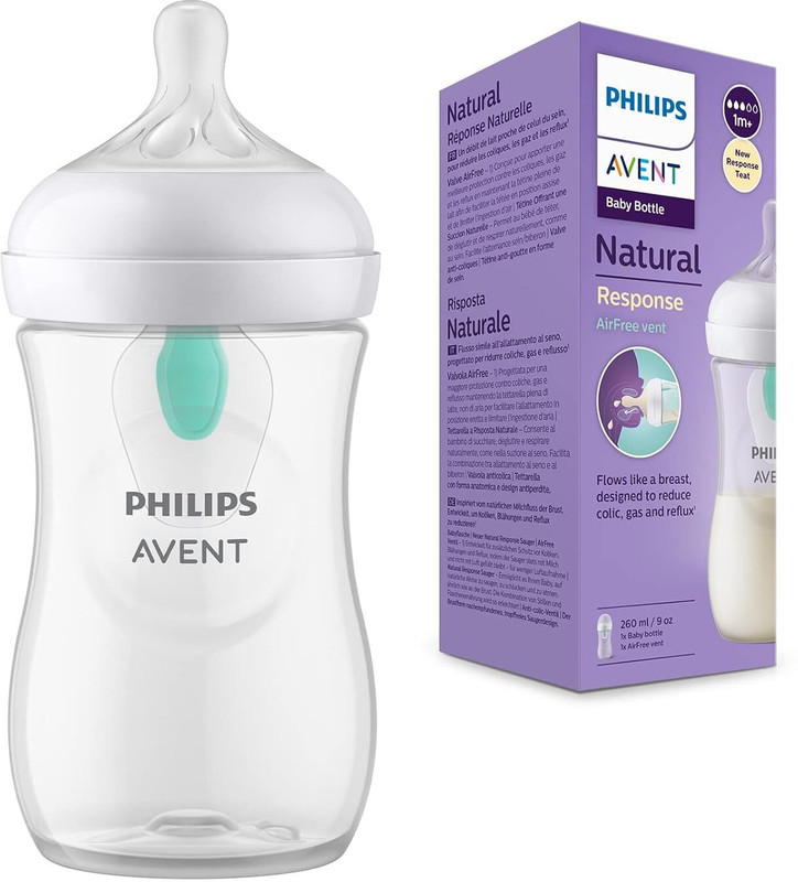 Philips Avent Avent Natural Response Plastic Baby Bottle - 260ml Baby Milk Bottle - 260 ml(White)