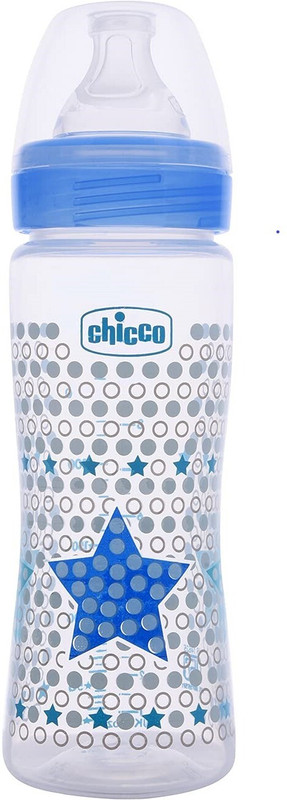Chicco Wellbeing PP Bottle 330ml BLUE -330 Ml - 330 ml(Blue)