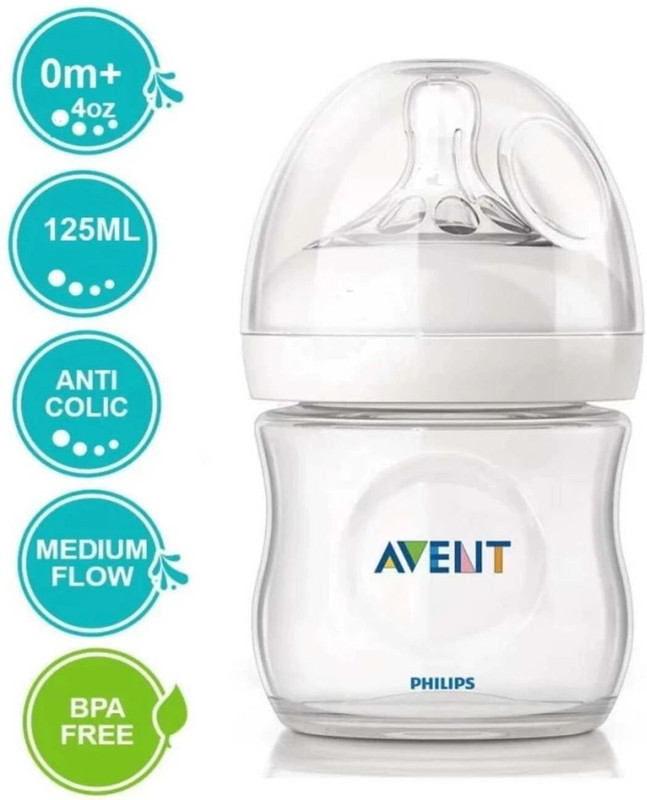 Philips Avent 0 months+ | Natural Response Baby Feeding Bottle | SCY900/01 - 125 ml(White)