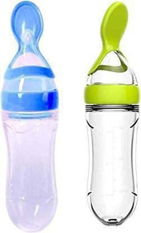 maddy Baby Fruit Food Feeding Bottle Silicone with Spoon multicolor -90 ml (Pack of 1) - 90 ml(Multicolor)