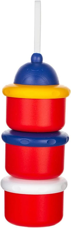 BADAL KIDZ 3 Layer Portable Baby Food Milk Powder Container | Storage Box Bottle Container - Plastic(Red)