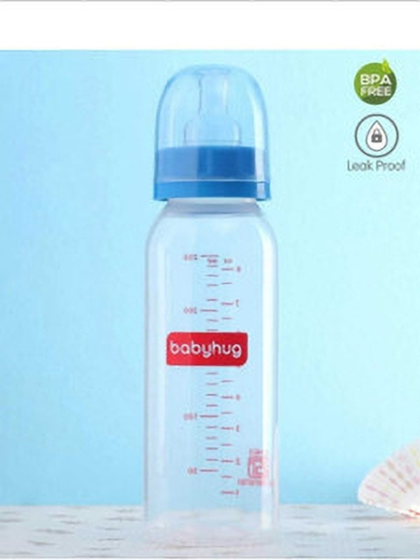 babyhug Glass Feeding Bottle Pink - 250 ml - 250 ml (Pink) - 250 ml(Pink)