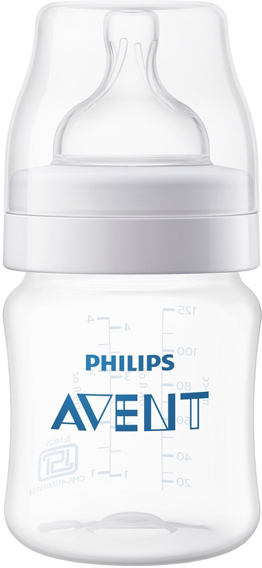 Philips Avent Anti-Colic Baby Bottle SCY100/10 | 0m+ age | BPA free | Pack of 1 - 125 ml(White)