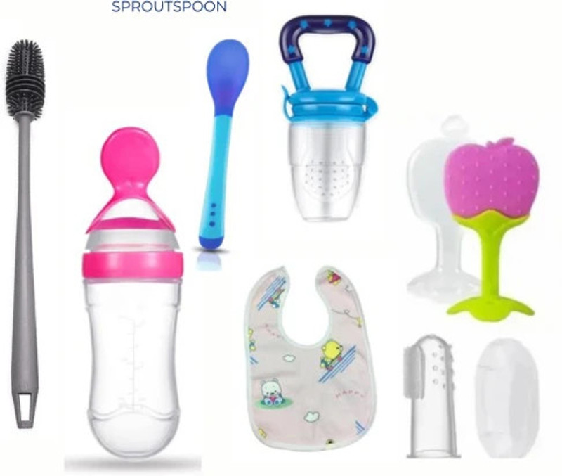 Sprout Spoon New Born Baby Feeding Utensils Combo - 90 ml(Multicolor)