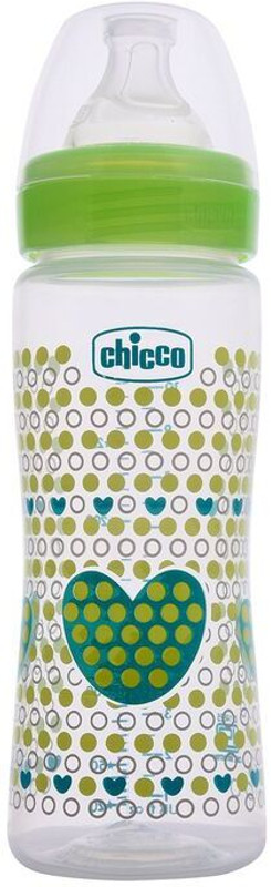 Chicco Wellbeing PP Bottle 330ml Green -330 Ml - 330 ml(Green)