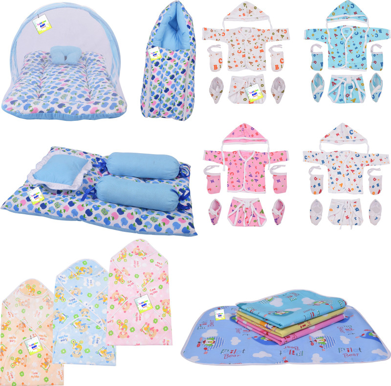 Toddylon New Born Baby Care Clothing And Essential Gift Set Combo(Multicolor)