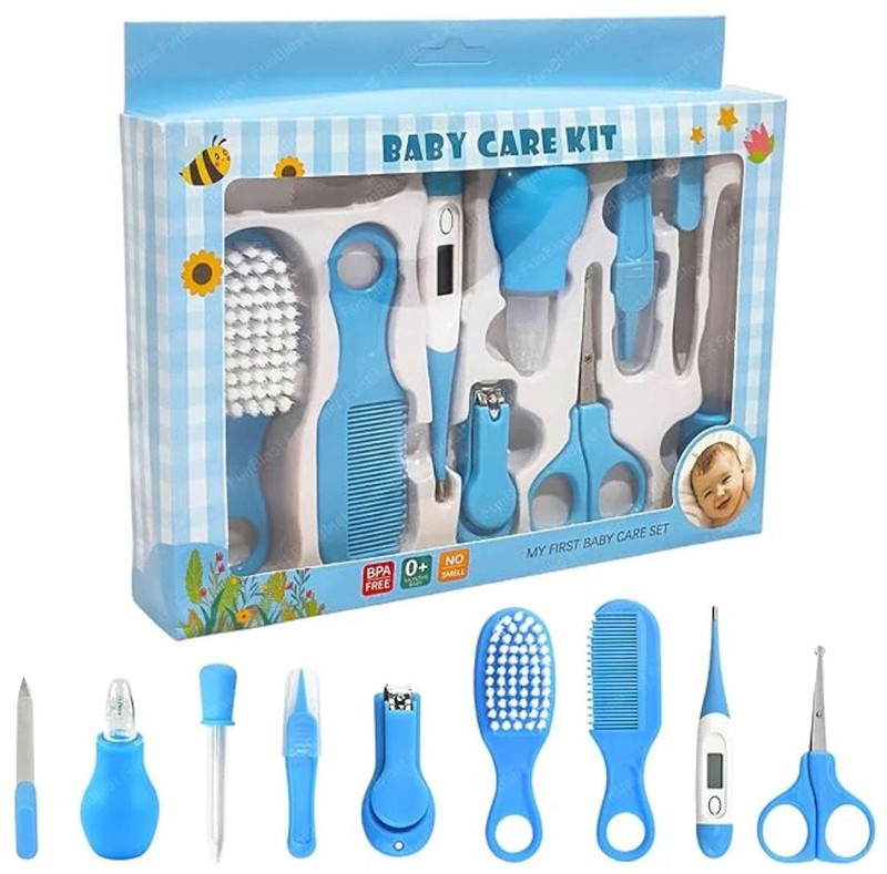 ROMYCRON 10 Pcs Baby Healthcare Nail Care Newborn Baby Care Kit Grooming Kit Gifting Set(Blue)