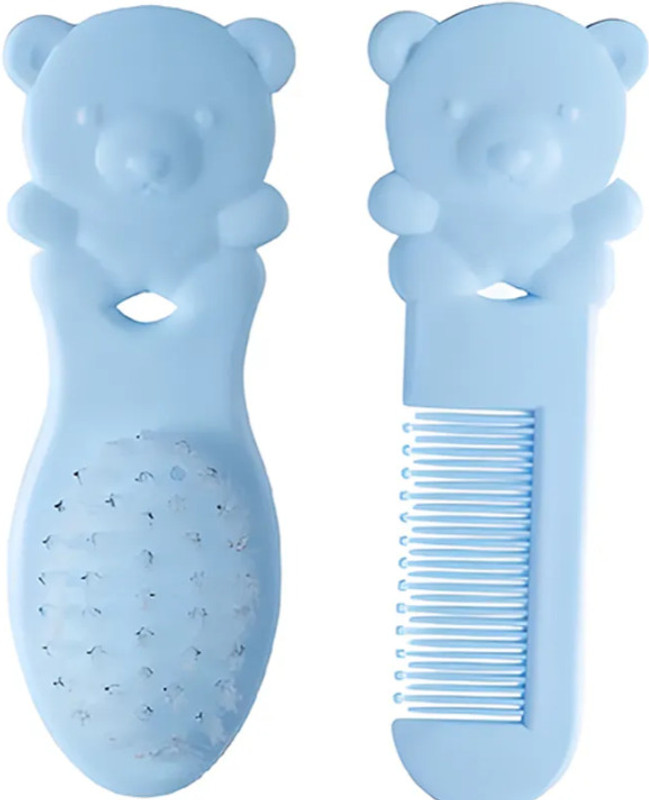 BABYGENIC New Born Hair Comb & Brush Set, Soft Nylon Bristles Premium Grooming pack of 1(Multicolor)