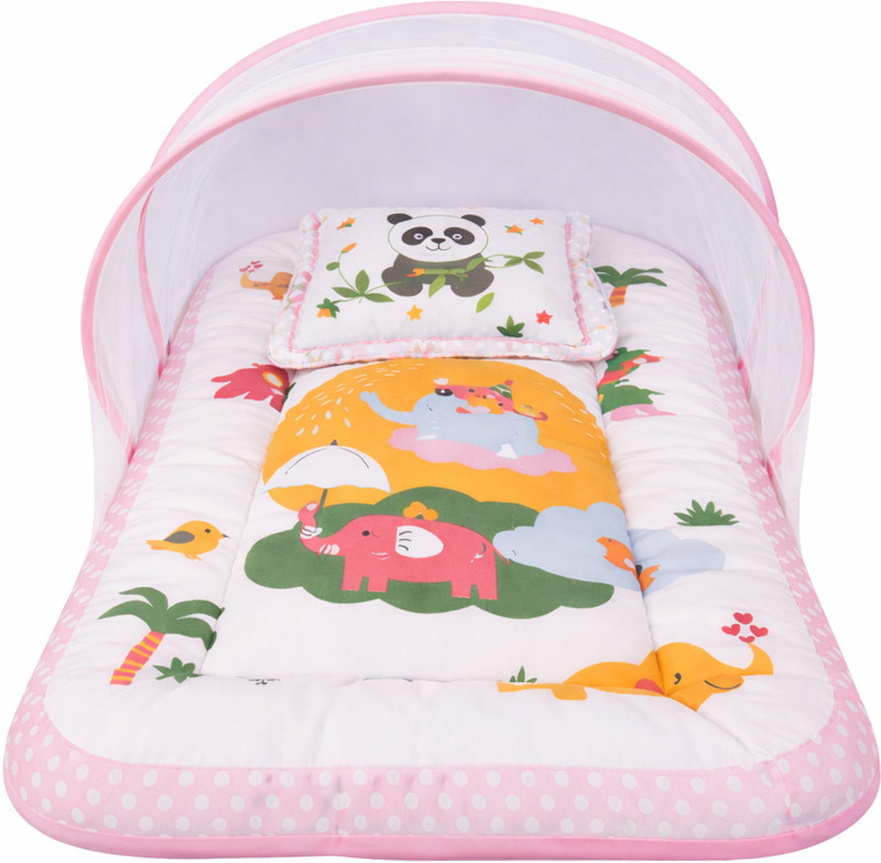babyfly New Born Baby Boys & Baby Girs Bedding Mosquito Net Bed With Soft Pillow Cotton Kids Mosquito Net(Pink, Bed Box)