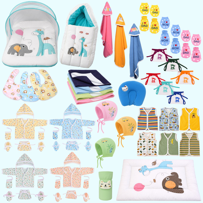 Toddylon NEW Born Baby Daily Essential Complete Item Combo Pack(Multicolor)