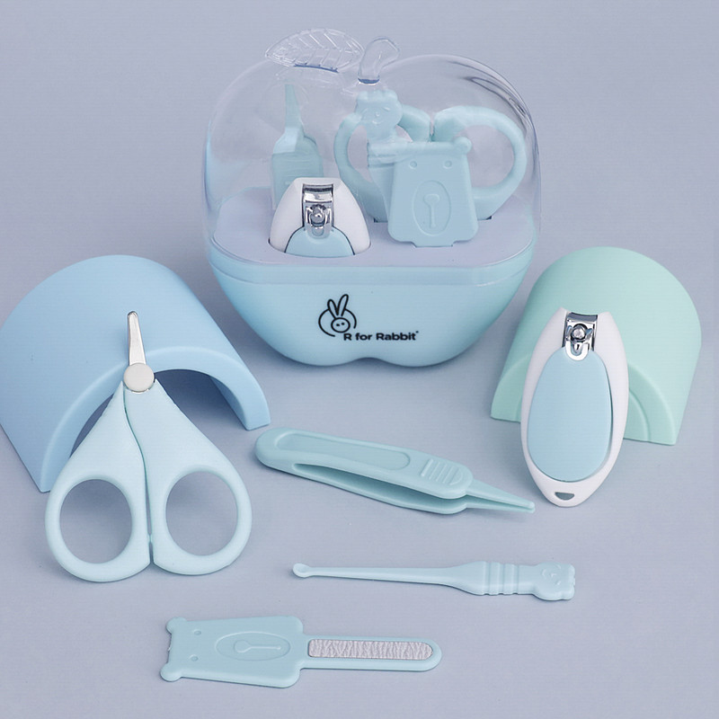 R for Rabbit Stylo Apple Baby Manicure Set 0-3 Years |Grooming Kit for Baby (Blue)(Blue)