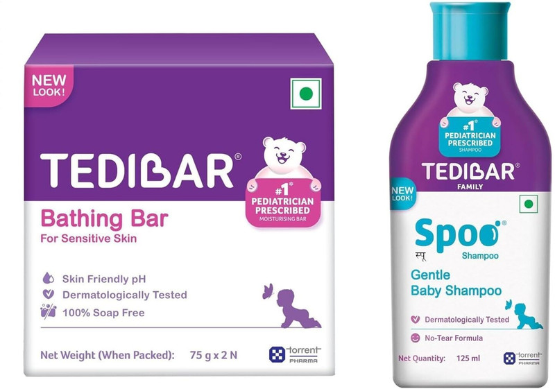 Tedibar Baby Bathing Bar (75gx 2) each and Gentle Baby Shampoo 125 ml(NA)