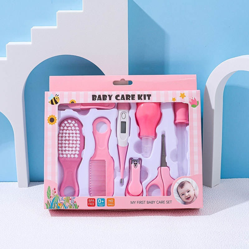 ZORIADA LittleBee Premium 8-Pc Baby Care Set For Newborns With Safe Grooming Accessories(Pink)