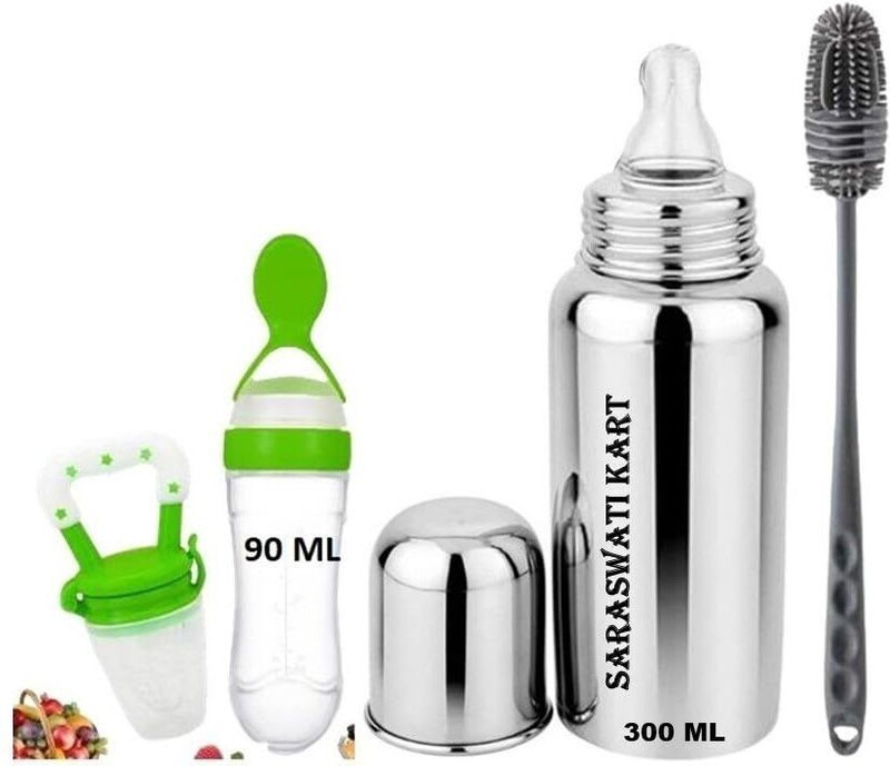 Nonababy 304 Food Grade Stainless Steel Baby Feeding Bottle & Anti-Colic Nipple, Feeder(Green)