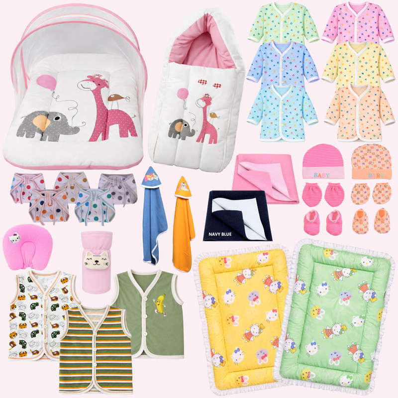 Toddylon New Born Baby Daily Essential 30 Item In 1 Combo Pack(Multicolor)