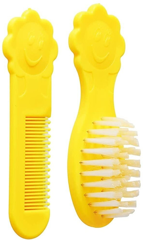 The Cheeky Kidzz Baby Grooming Soft Bristles Comb And Rounded Tips Brush For Skin Hair Care(Yellow)